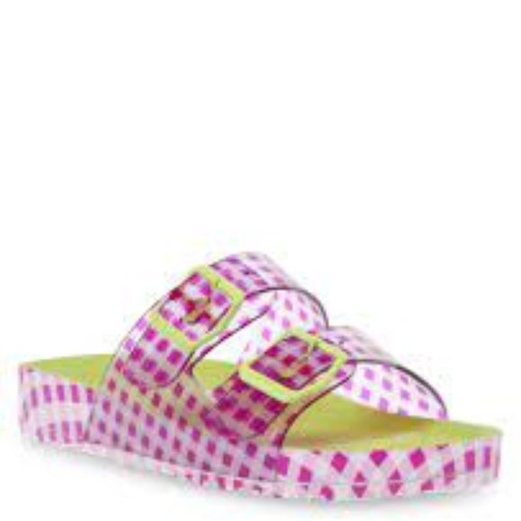 Betsey Johnson Shoes - Stylish Pink Checkered Women's Sandals